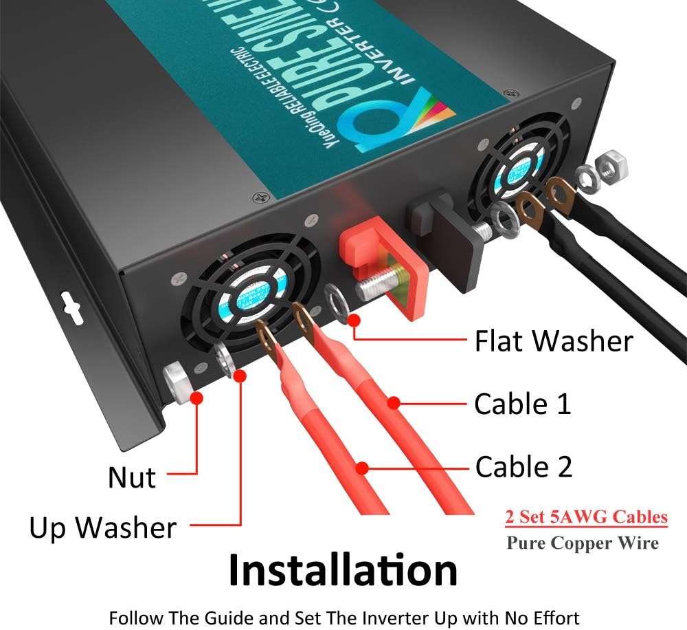 3500W Pure Sine Wave Power Inverter 24V DC to 120V AC Converter X71671