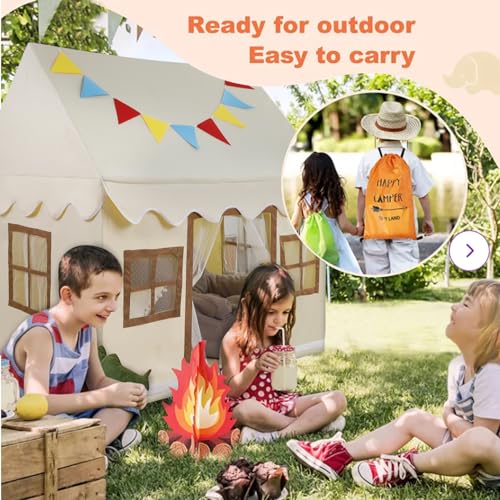 Kids Play Tent with Floor, Star Light, Large Playhouse, Castle Play Tent S712403