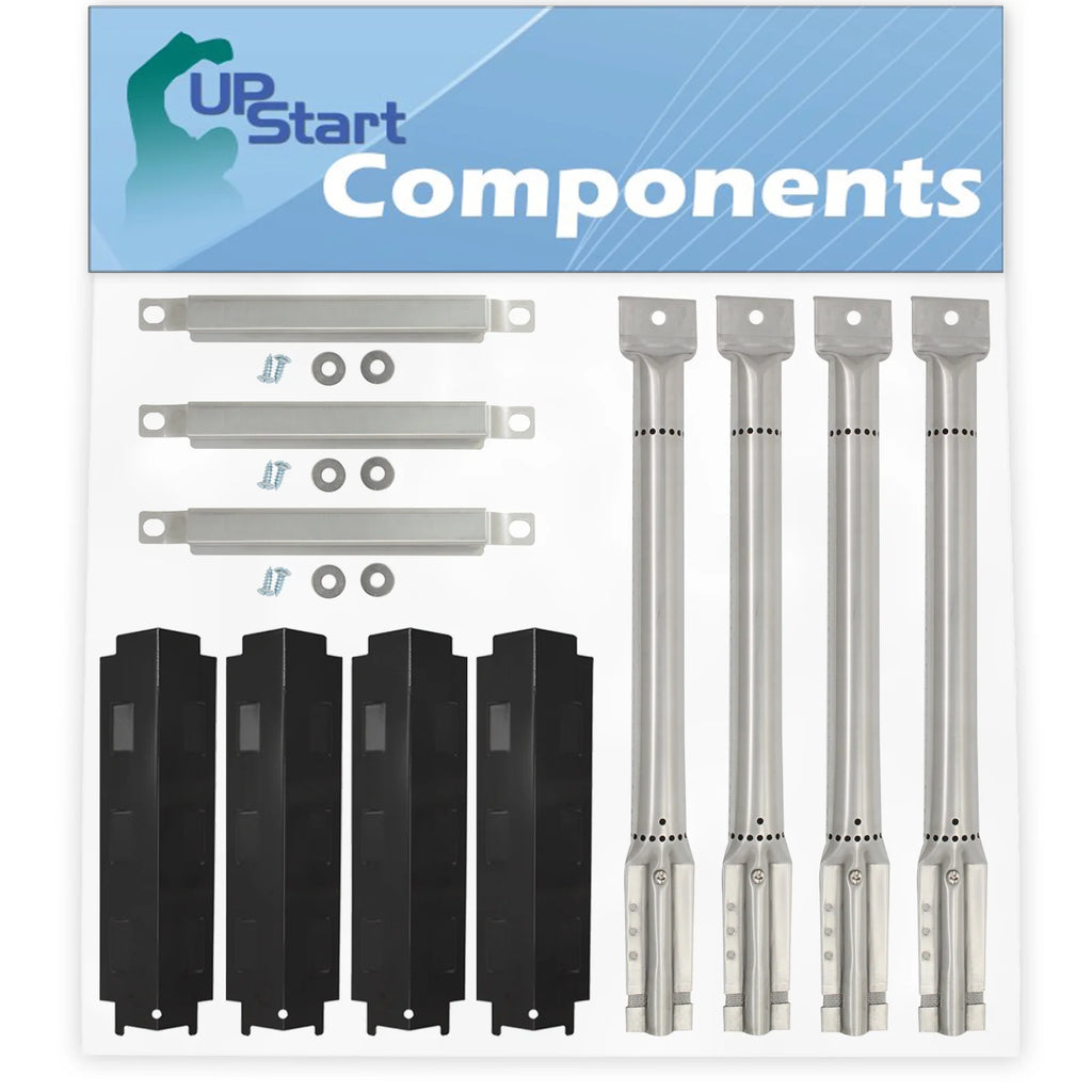 3 BBQ Grill Burner Crossover Tube & 4 Heat Shield Plate Tent & 4 Tube Burner Replacement Parts B611