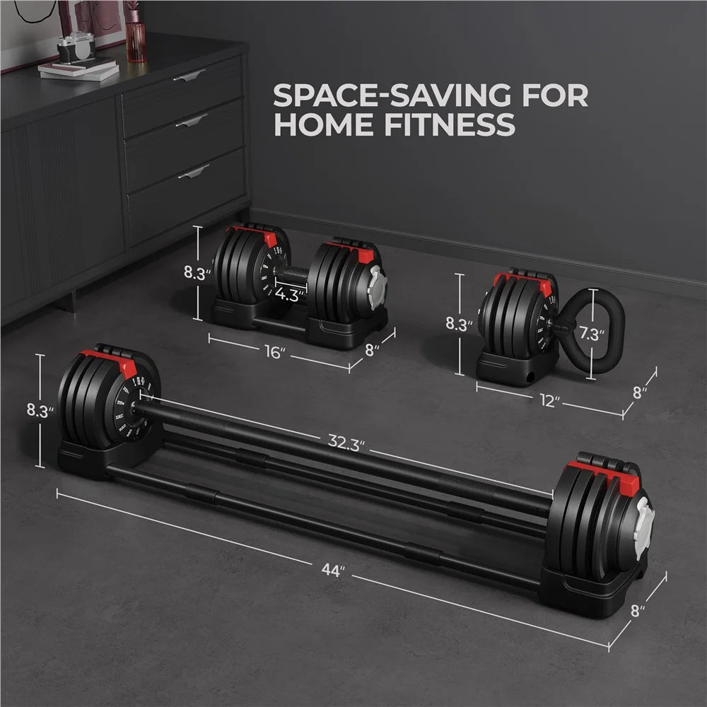 3-In-1 Quick-Adjust Dumbbell Weight Set Black G593550