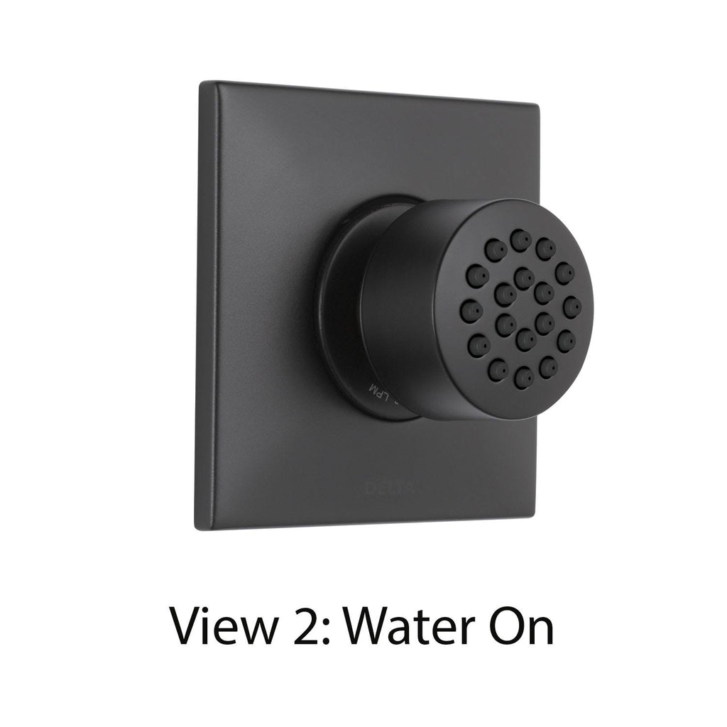 Matte Black Wall Mount Body Spray with Valve and Trim U18720