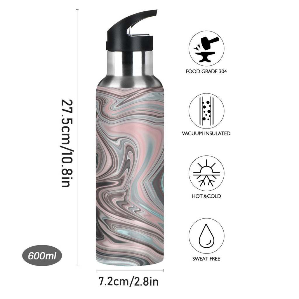 Pink Stainless Steel Insulated Water Bottle with Straw Lid G92213