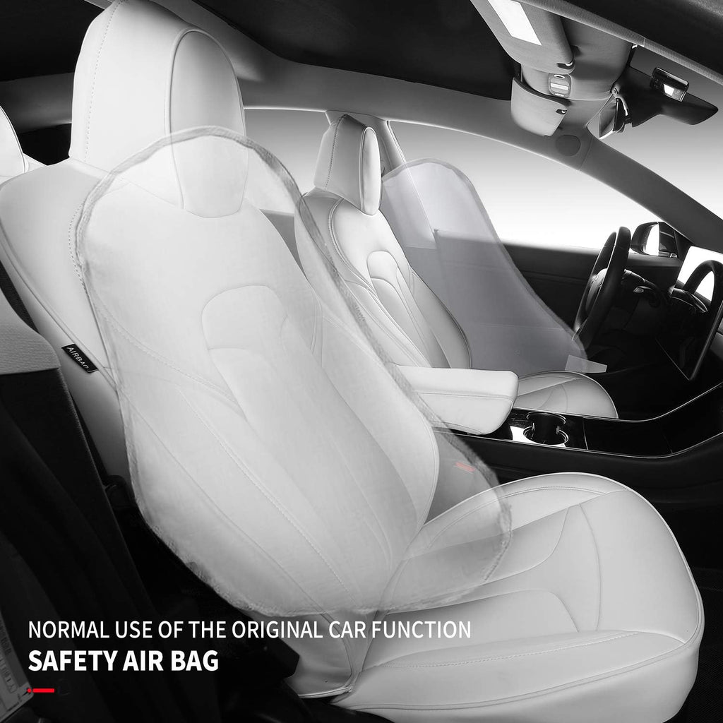 White Nappa Leather Car Seat Covers Q704