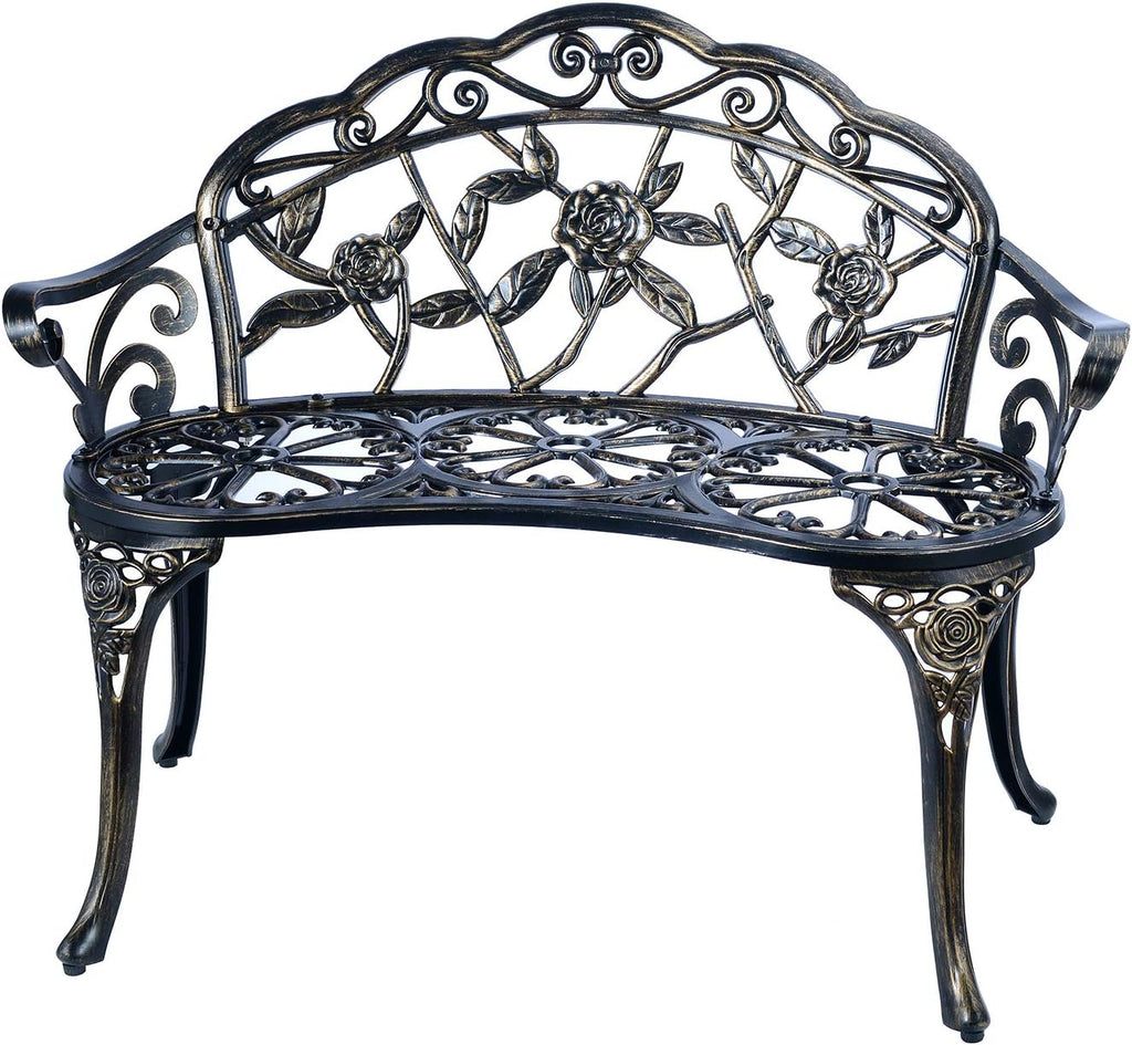 Copper Cast Aluminum Double Seat Patio Bench W39112