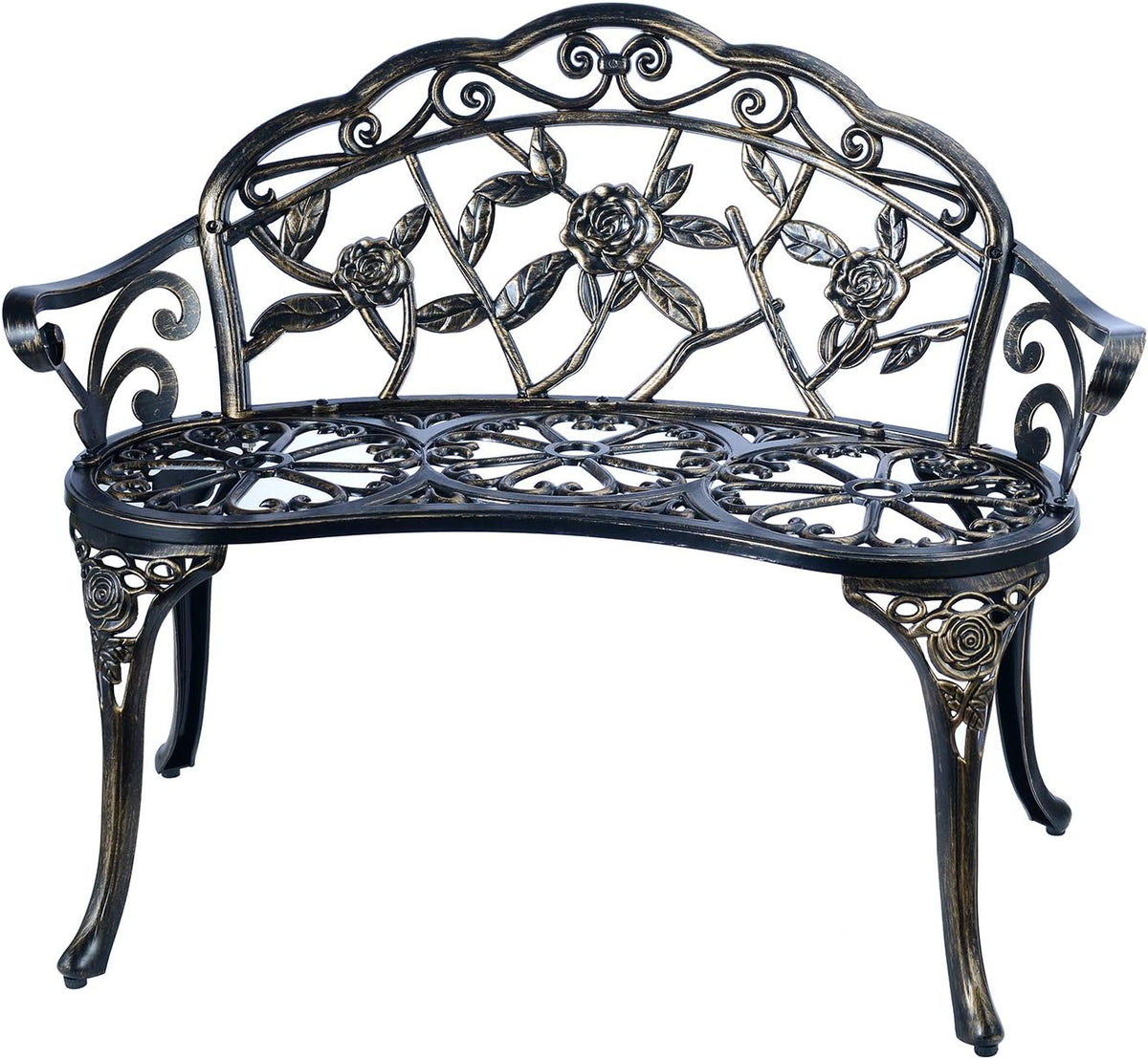 Copper Cast Aluminum Double Seat Patio Bench W39112