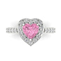 14k White Gold Halo Ring with Accents I84228