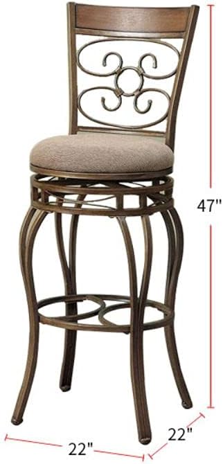 Tan Swivel Bar Stool Set of 2 D9470