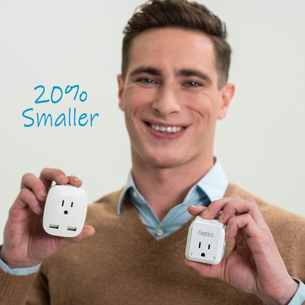 International Travel Plug Adapter Set with Dual USB & USB-C A26015