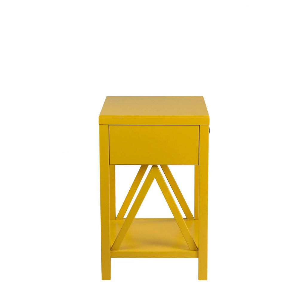 Yellow Acacia Accent Table O353