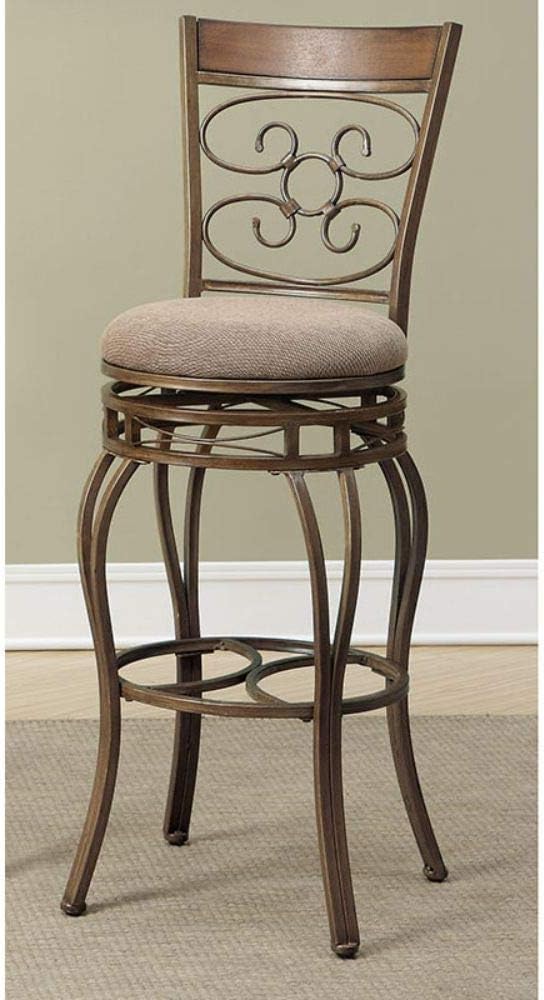 Tan Swivel Bar Stool Set of 2 D9470