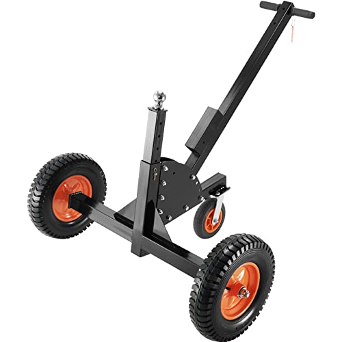 Adjustable Trailer Dolly with 1-7/8'' Hitch Ball & 10'' Solid Tires, 16''-24'' Adjustable Height, 600lbs Tongue Weight Capacity F3554