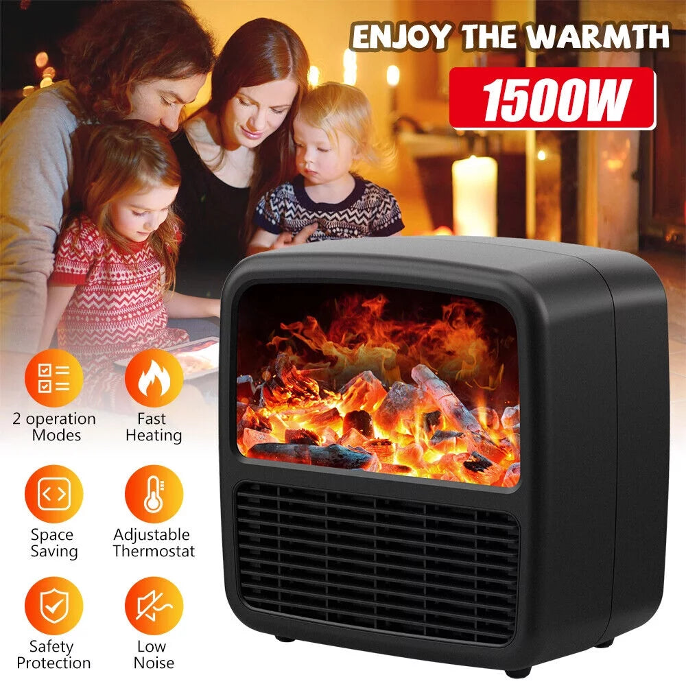 1500W Portable Electric Ceramic Space Heater with Adjustable Thermostat D912919