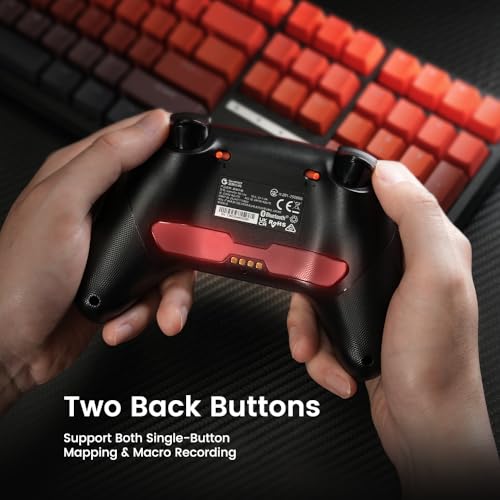 Wireless PC Controller with Hall Effect Joysticks & Triggers, 2.4G & Wired, Remappable Buttons (White) W1389