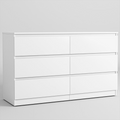 White 6 Drawer Dresser D590