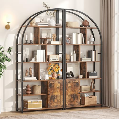 71.1" Tall 6-Tier Bookshelf with Storage Cabinet O59355