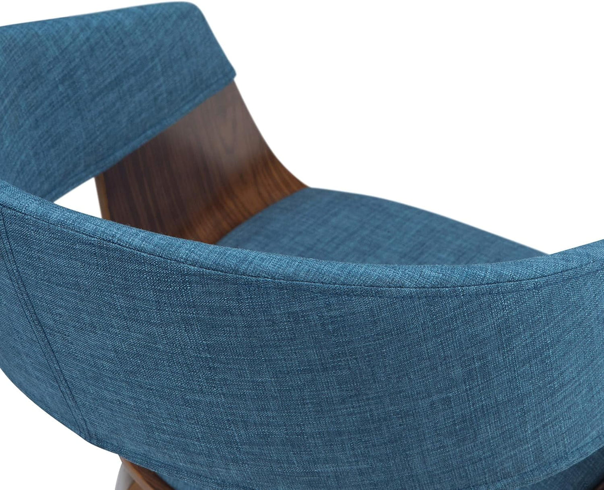 Blue Linen Look Fabric Dining Chair O422858