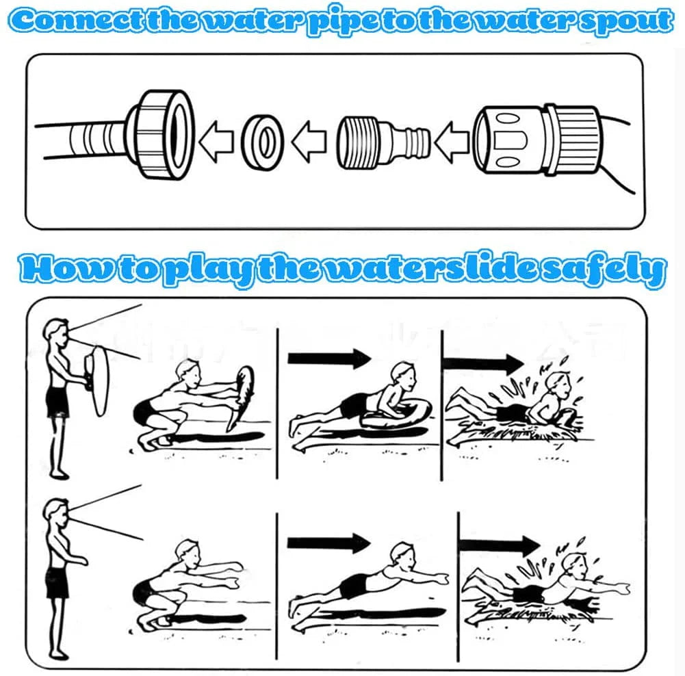 16ft Double Racing Lane Lawn Water Slide with Sprinkler T942