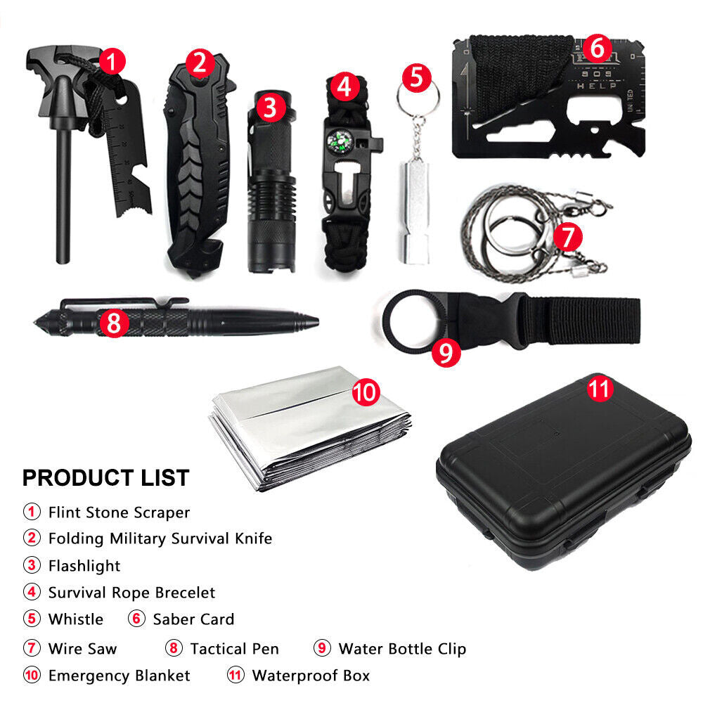 12-in-1 Survival Kit Outdoor Camping Gear F329518