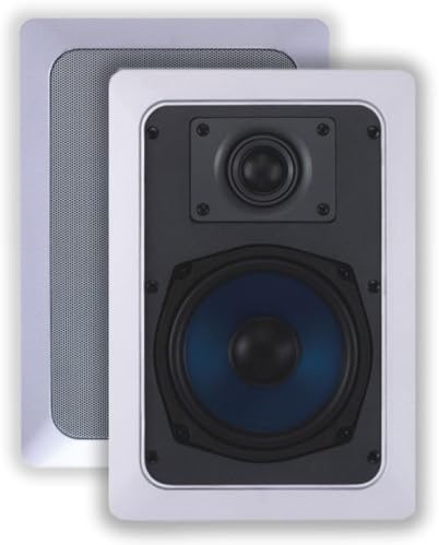 In Wall 8" Speakers Pair with Silk Dome Tweeter and Trimless Magnetic Grill K89798