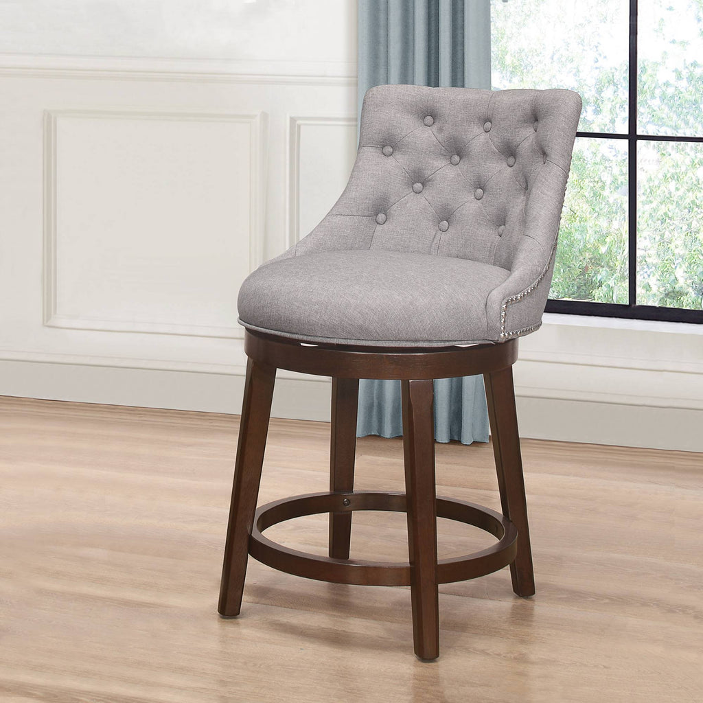 Gray Fabric Swivel Counter Height Stool G911