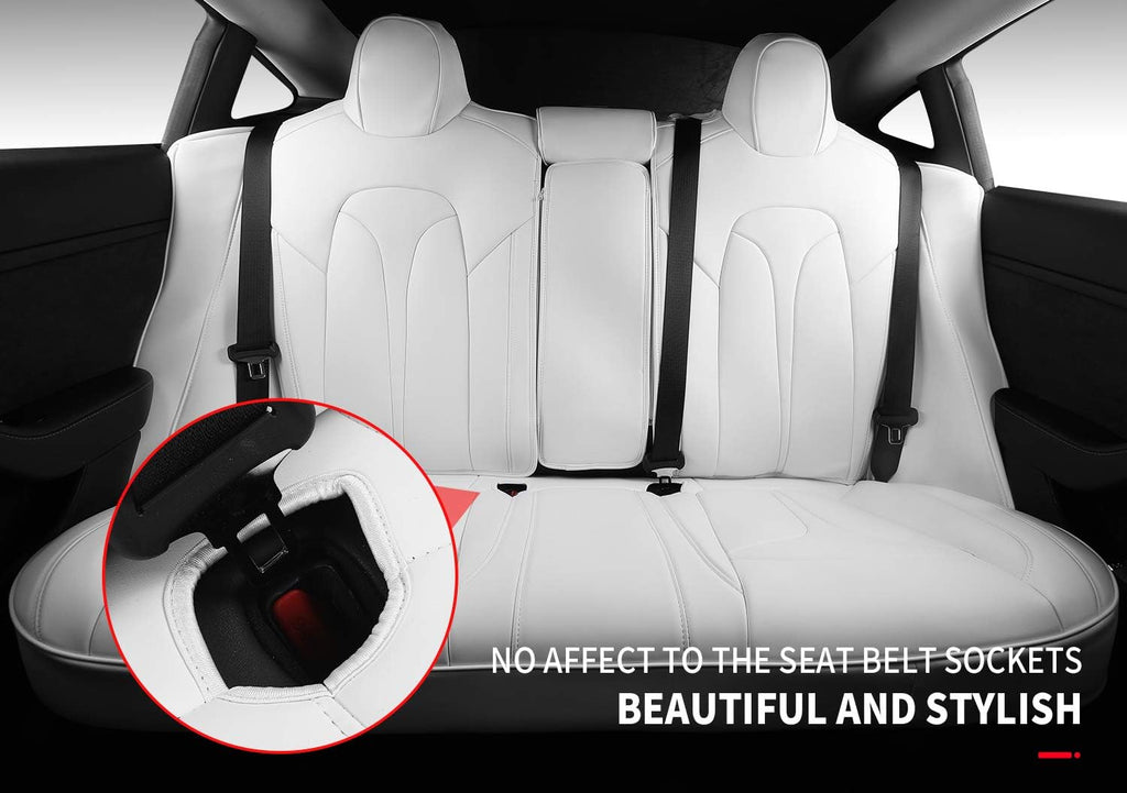 White Nappa Leather Car Seat Covers Q704