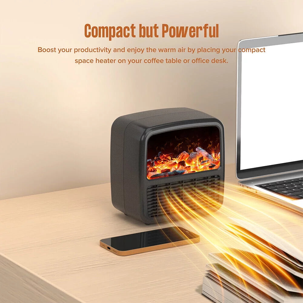 1500W Portable Electric Ceramic Space Heater with Adjustable Thermostat D912919