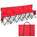 6 Seats Folding Soccer Bench Chair with Storage Bag K769427