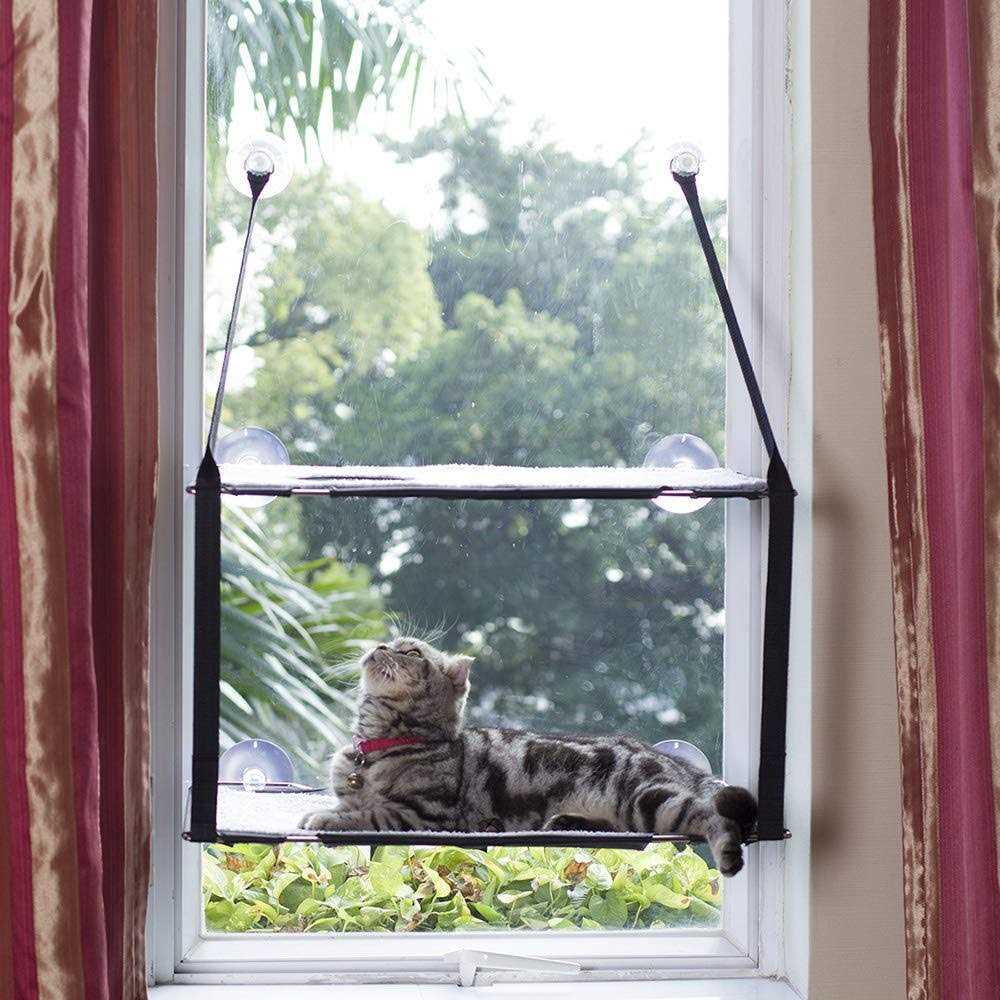 Cat Window Perch Cat Hammock 2 Layers Bed Up to 55lb Soft Mats Stable Metal Frames W561621