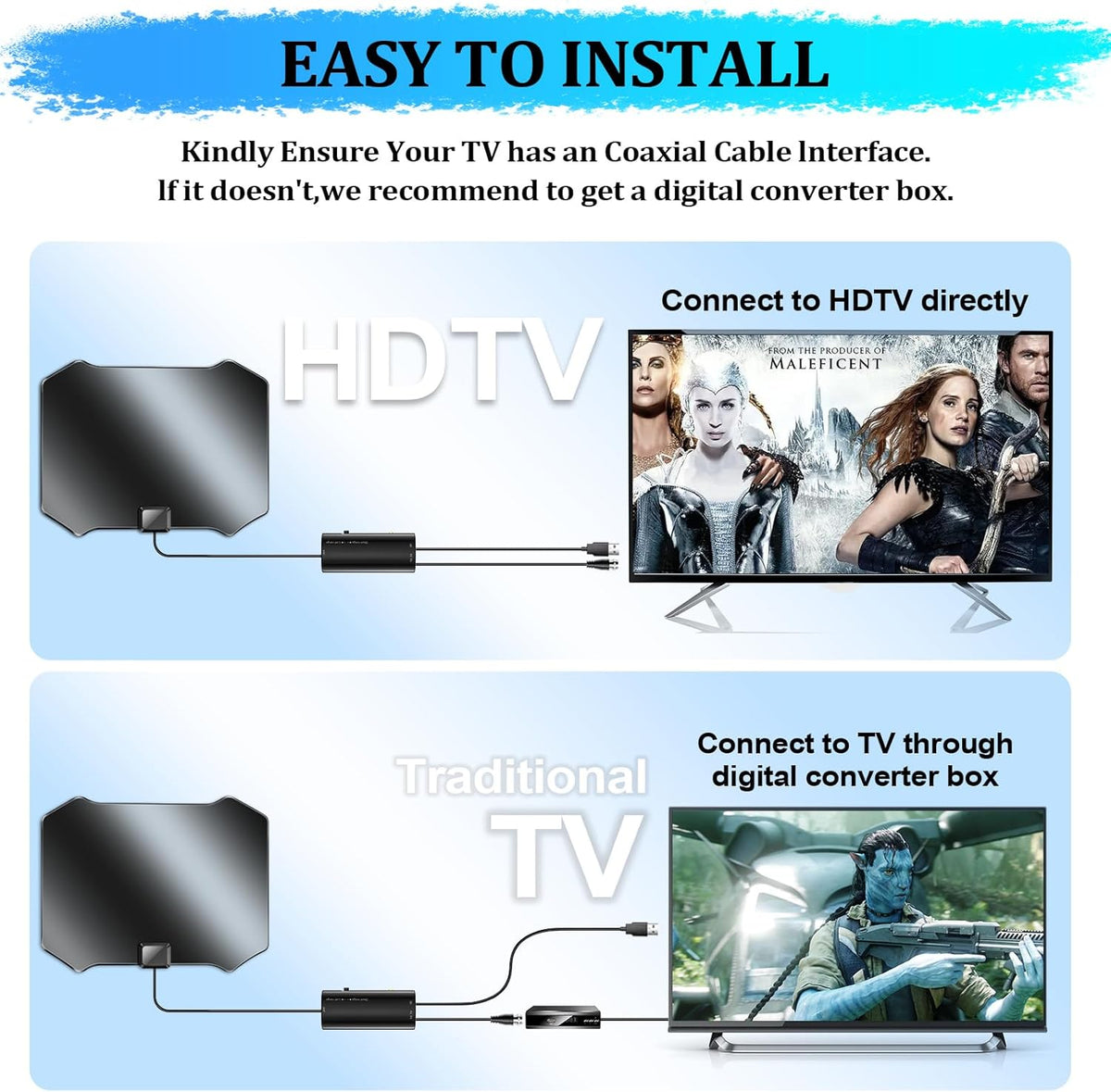 Digital TV Antenna with Amplifier Signal Booster I949383