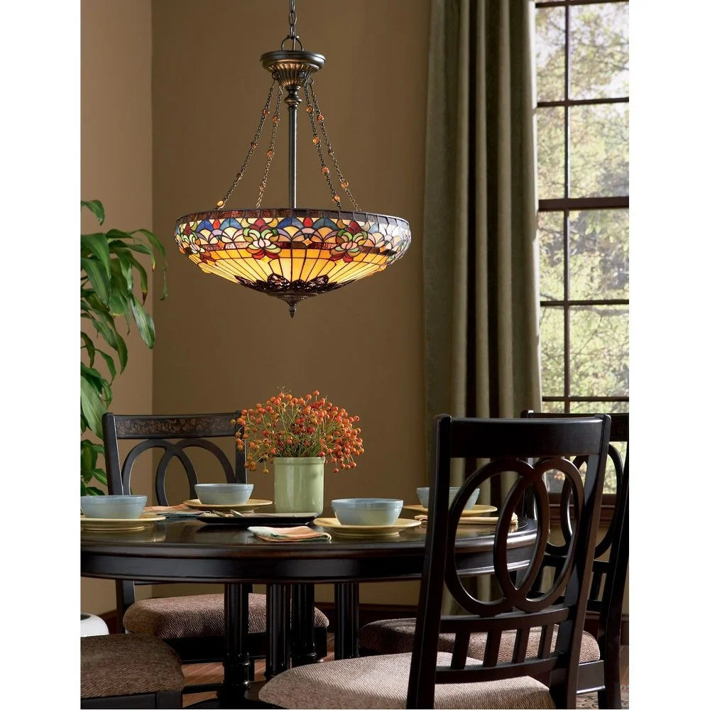 4 Light Tiffany Bowl Pendant Chandelier F69848
