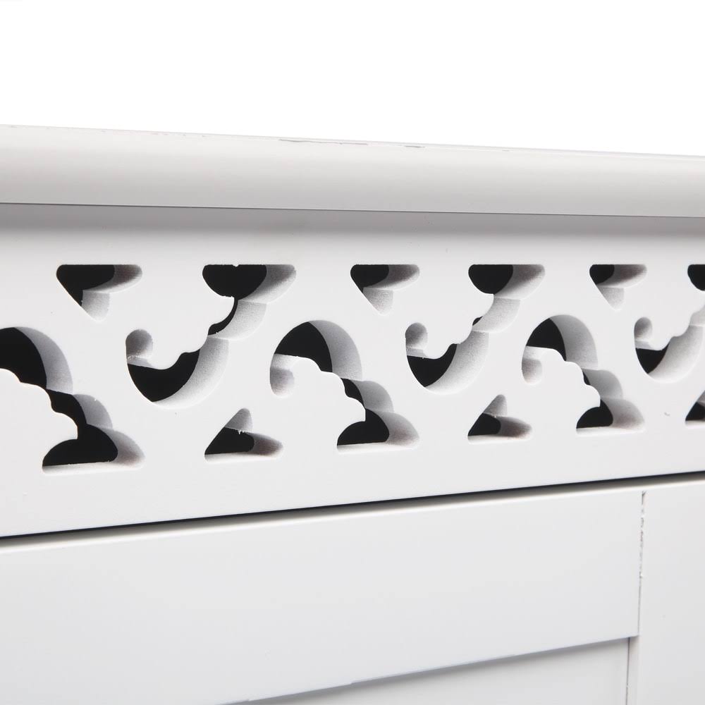 White Glossy Double Door Bathroom Storage Cabinet F389