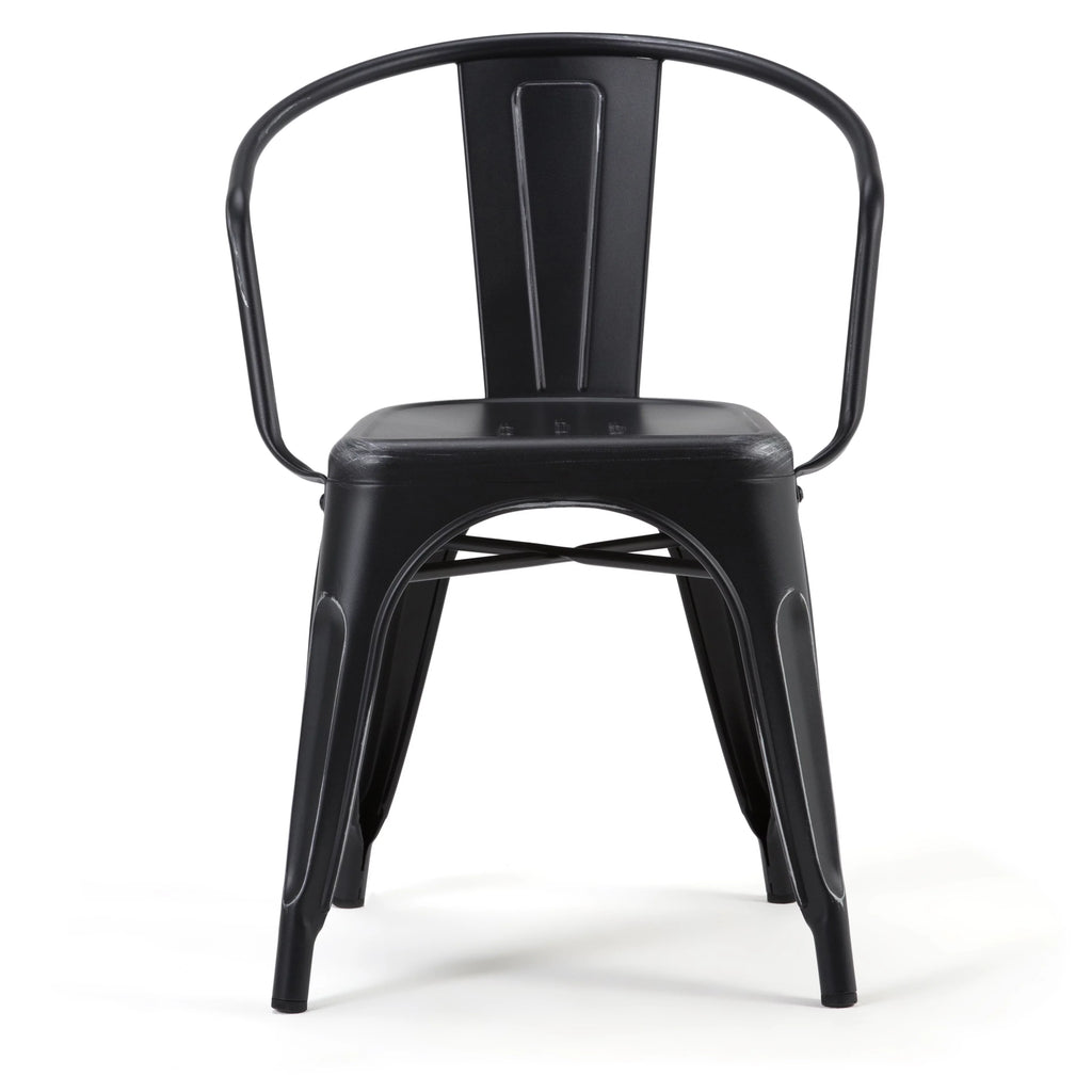 Black Metal Dining Arm Chair Set of 2 Q55129