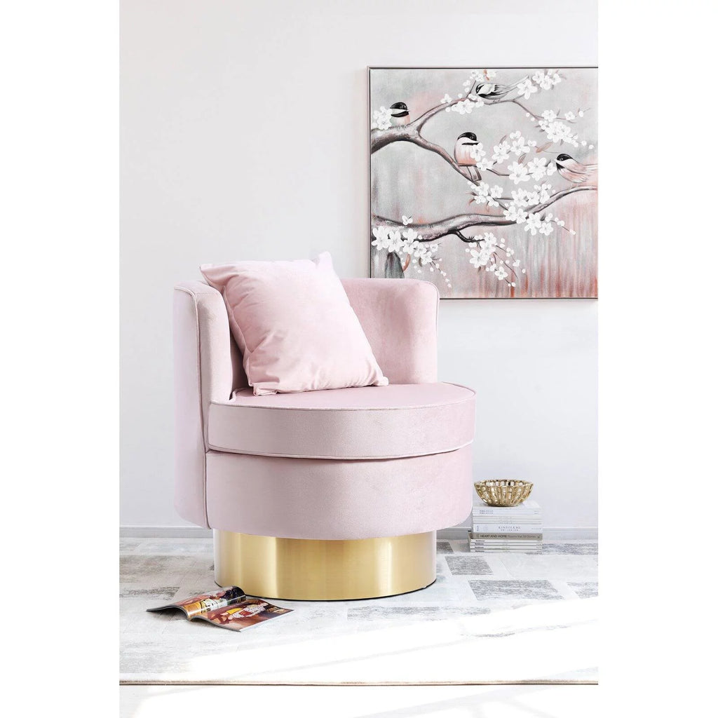 Pink Velvet Swivel Accent Chair S661