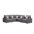 Gray Fabric Reversible Sectional with Charging Ports and Storage Console D830364