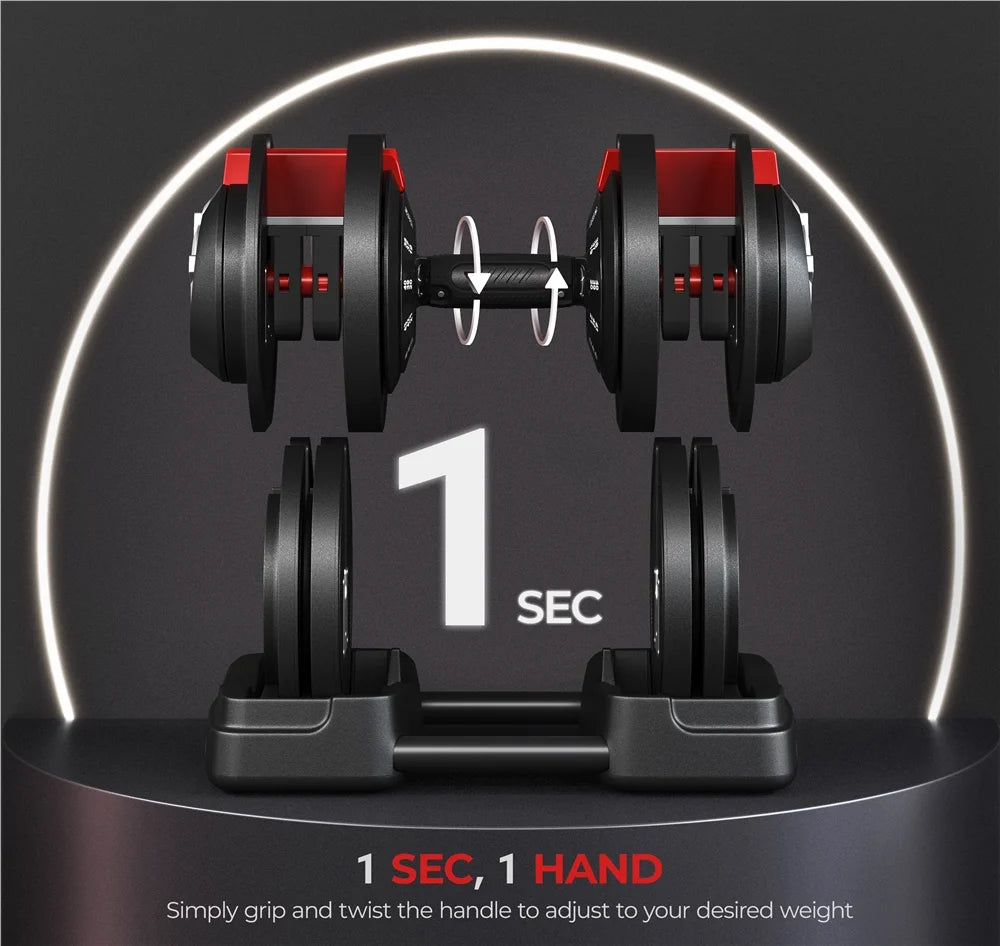 3-In-1 Quick-Adjust Dumbbell Weight Set Black G593550