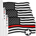 Thin Red Line Embroidered American Flag 2X3 FT W880670