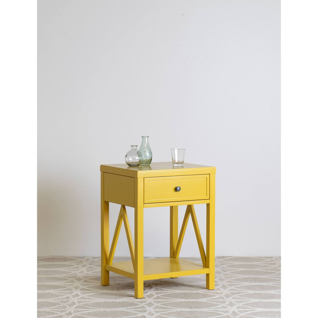 Yellow Acacia Accent Table O353