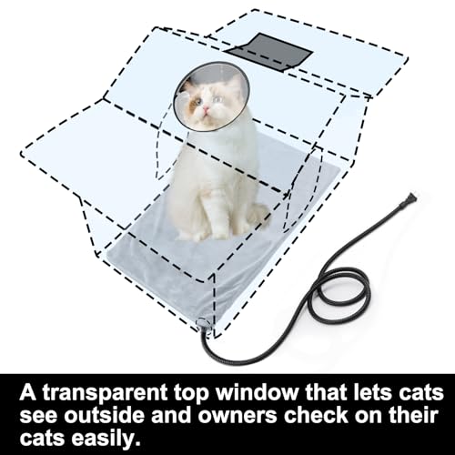 Weatherproof Large Cat Shelter with Roof Window and Cozy Cushion P146569