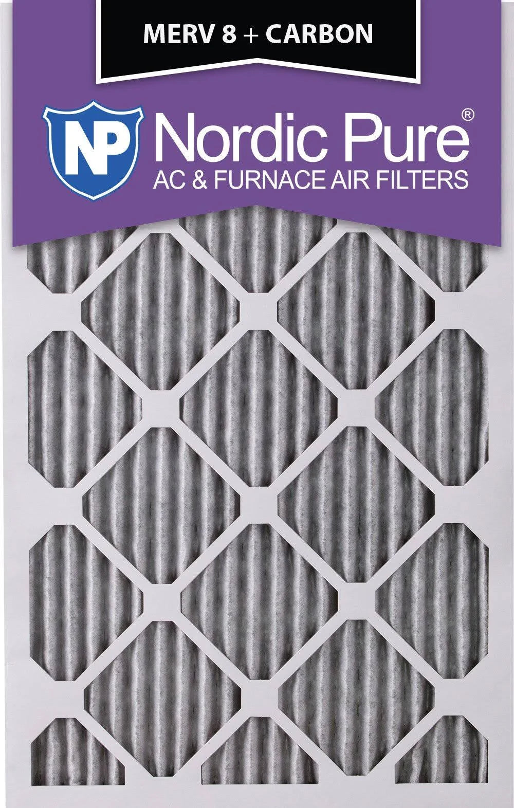 20x25x1 MERV 8 Pleated Carbon Air Filters 12 Pack N71777