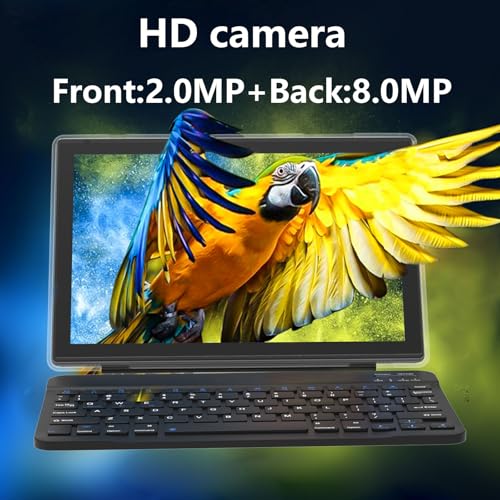 Blue 10.1 inch Android 14 Tablet with Keyboard Case Mouse Stylus Film, 8GB+64GB, 1280*800 HD Touch Screen, 8MP Dual Camera, Wi-Fi Bluetooth S968