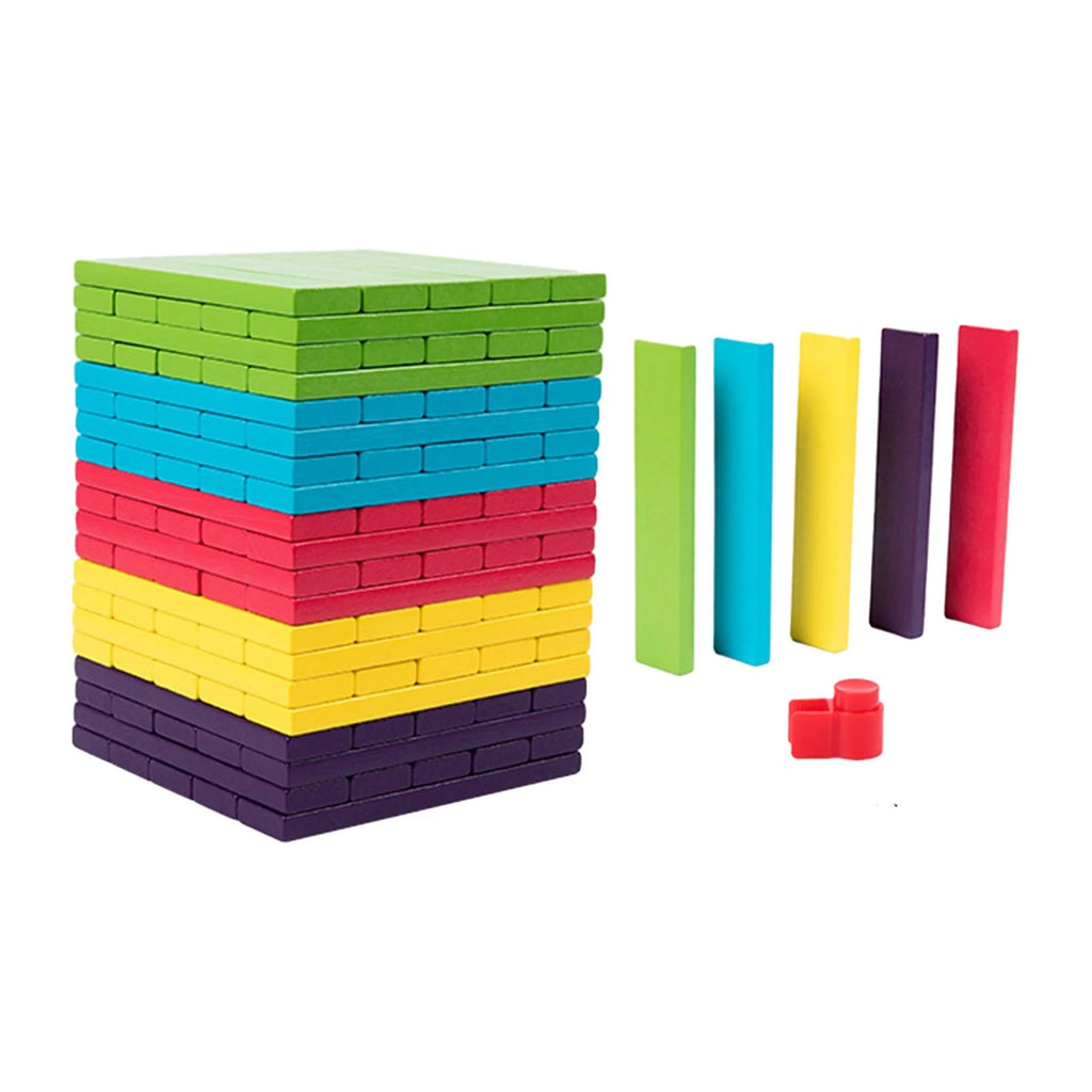 100 Pieces Wooden Blocks Stacking Game Building Kits Board Games B290432