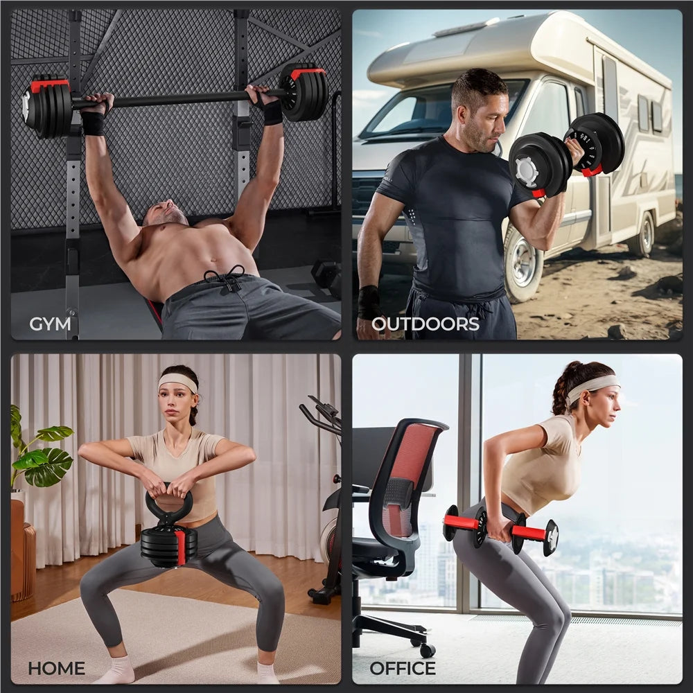 3-In-1 Quick-Adjust Dumbbell Weight Set Black G593550