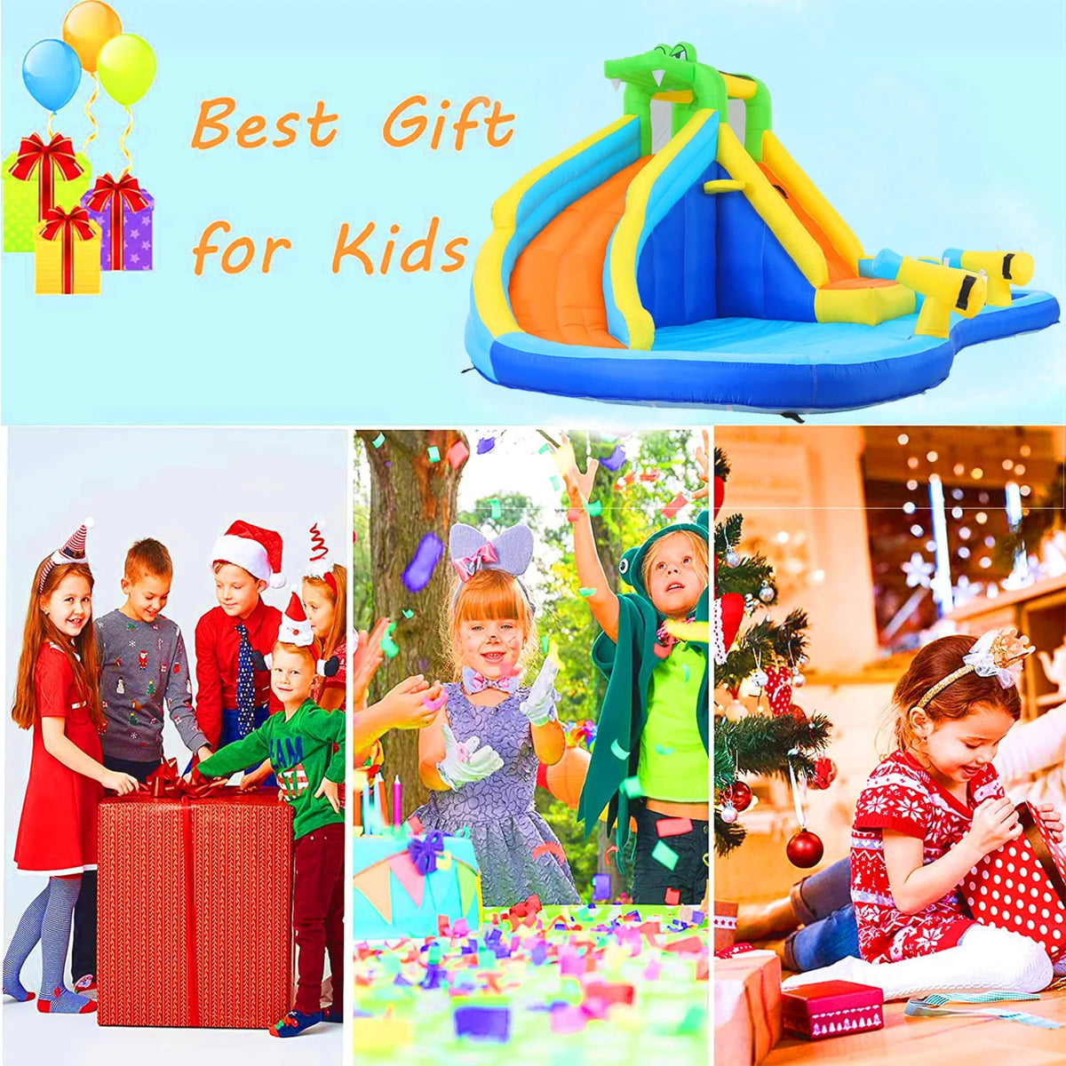 Inflatable Bounce House with Water Slide and Air Blower C286