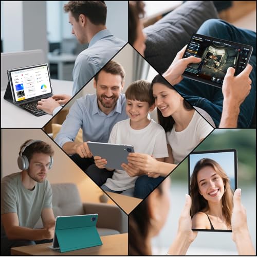 Android 15 Tablet with Keyboard, 26GB RAM, 256GB ROM, 10.1 inch Octa-Core, 8000mAh Battery, Green R6738