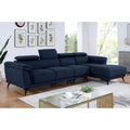 Contemporary Fabric Padded Sectional with Armless Chair L945