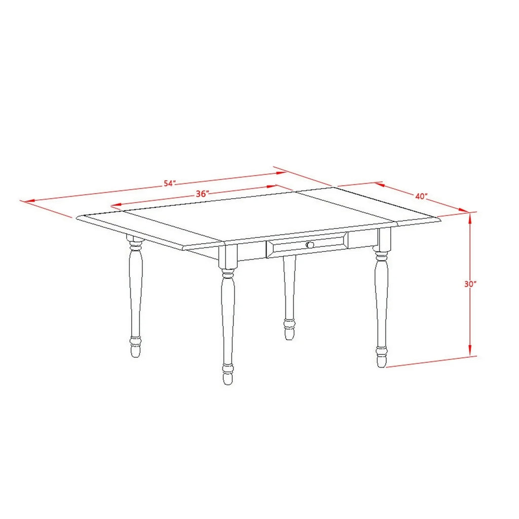 5 Pc Wood Dining Table Set with Faux Leather Seat N752824