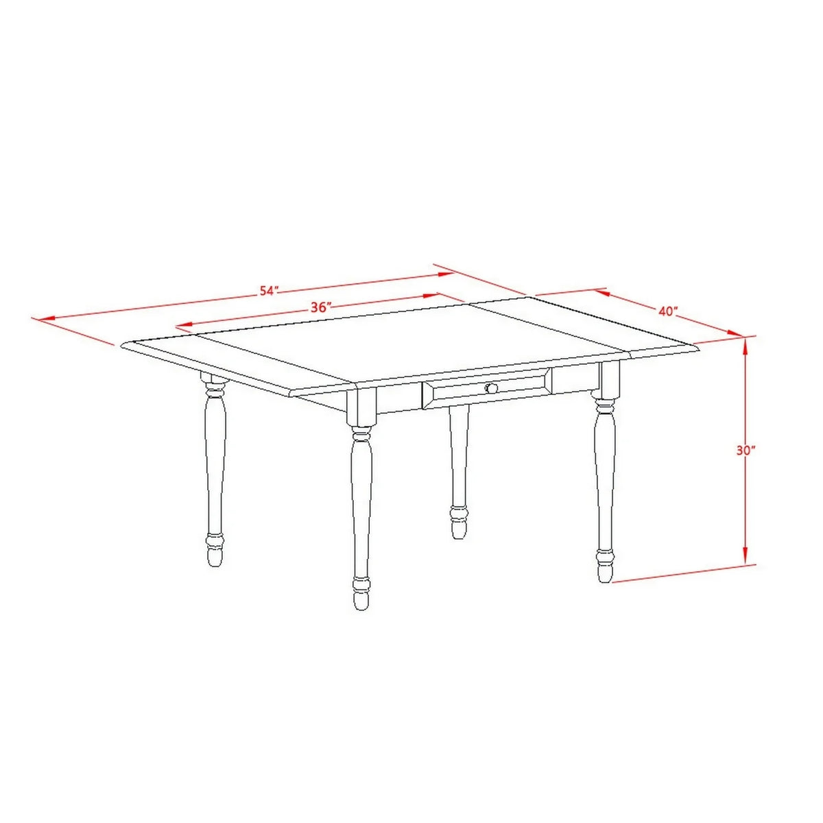 5 Pc Wood Dining Table Set with Faux Leather Seat N752824