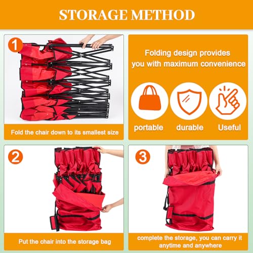 6 Seats Folding Soccer Bench Chair with Storage Bag K769427