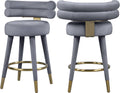 Gray Velvet Counter Stool (Set of 2) I39293