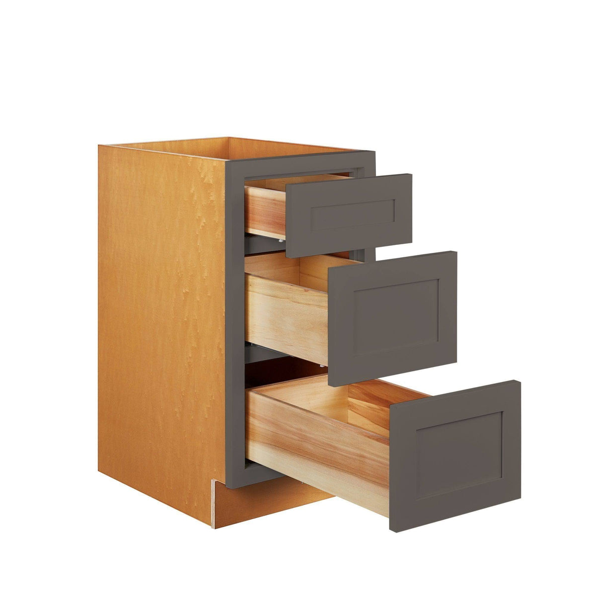 21 inch Wide Drawer Base Kitchen Cabinet Three Drawers Dark Gray Inset Shaker S47390